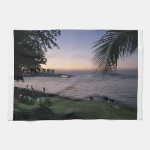 Paño De Cocina Pattaya Beach Sunset... Chonburi (Tailandia)