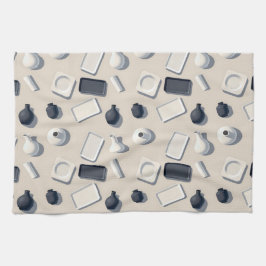 Paño De Cocina pattern of black and white cera