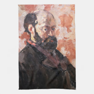 Paño De Cocina Paul Cezanne - autorretrato de fondo rosa