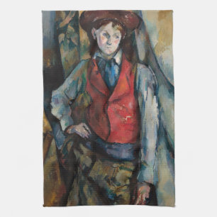 Paño De Cocina Paul Cezanne - Niño en el chaleco rojo