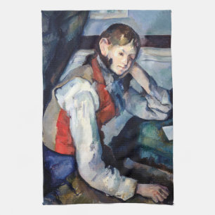Paño De Cocina Paul Cezanne - Niño en el chaleco rojo