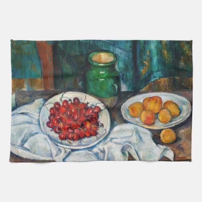 Paño De Cocina Paul Cezanne - Todavía la vida con cerezas y guiso (Horizontal)