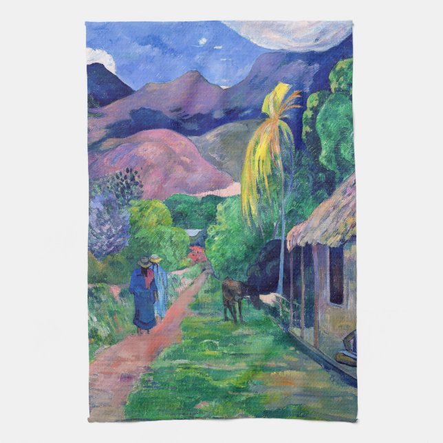 Paño De Cocina Paul Gauguin - Calle en Tahití (Vertical)