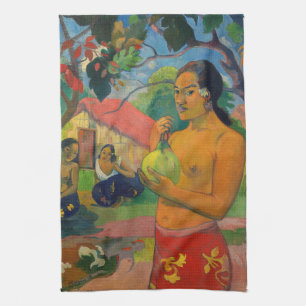 Paño De Cocina Paul Gauguin - Mujer sosteniendo un fruto