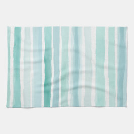 Paño De Cocina Pauta de franja vertical de acuarela Aqua Costera 