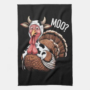 Paño De Cocina Pavo Moo Día de Acción de Gracias Divertido