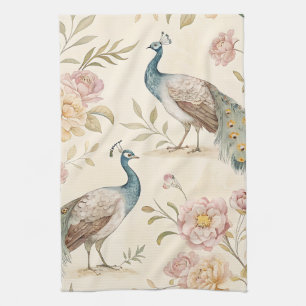 Paño De Cocina Pavo Real Floral Vintage Elegante (10)