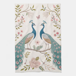 Paño De Cocina Pavo Real Floral Vintage Elegante (5)