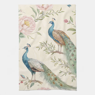 Paño De Cocina Pavo Real Floral Vintage Elegante (9)