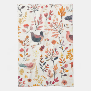 Paño De Cocina Pavos de Arte Popular – Otoño Inspirado en la Natu