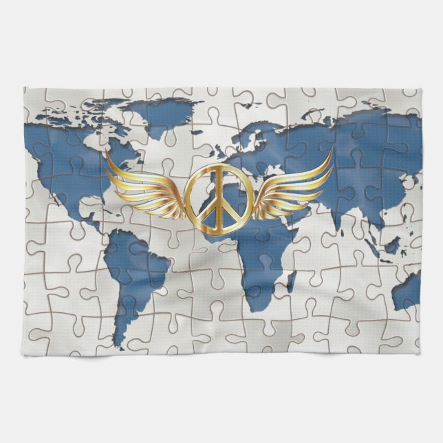 Paño De Cocina Paz mundial (Horizontal)
