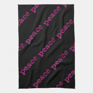 Paño De Cocina paz negra rosa
