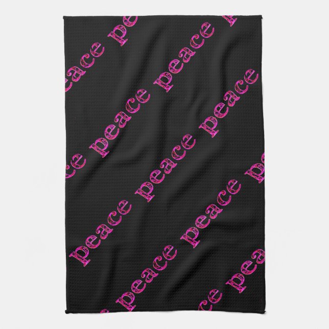 Paño De Cocina paz negra rosa (Vertical)