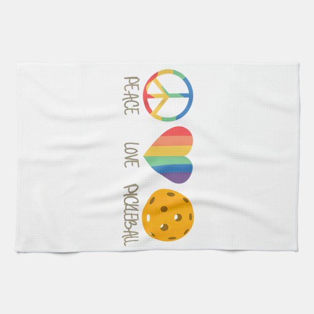 Paño De Cocina Peace Love Pickleball (Horizontal)
