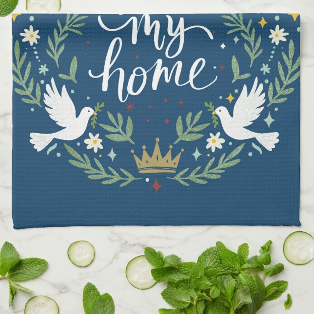 Paño De Cocina Peace Rules My Home (Doblado)