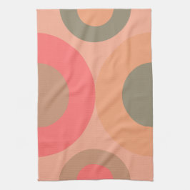 Paño De Cocina Peach and Olive Modern de mediados del siglo