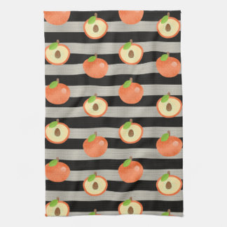 Paño De Cocina Peach Black & White Stripes