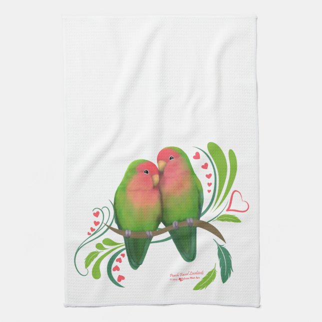 Paño De Cocina Peach Faced Love Birds (Vertical)