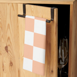 Paño De Cocina Peach Fuzz Checkered Gingham Pattern