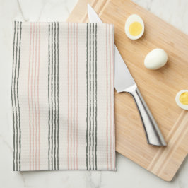Paño De Cocina Peach Sage Modern Stripe Boho Minimalista