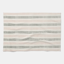 Paño De Cocina Peach Sage Modern Stripe Boho Minimalista