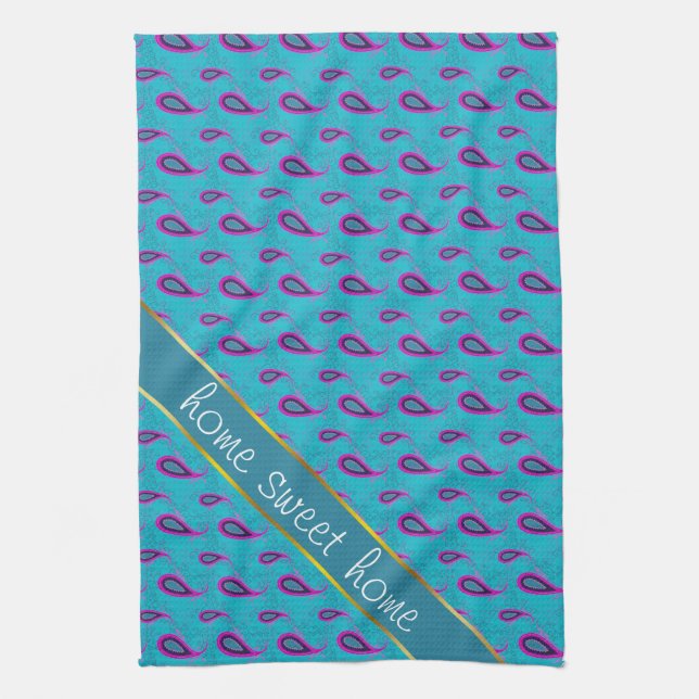 Paño De Cocina Peacock Blue Paisley (Vertical)