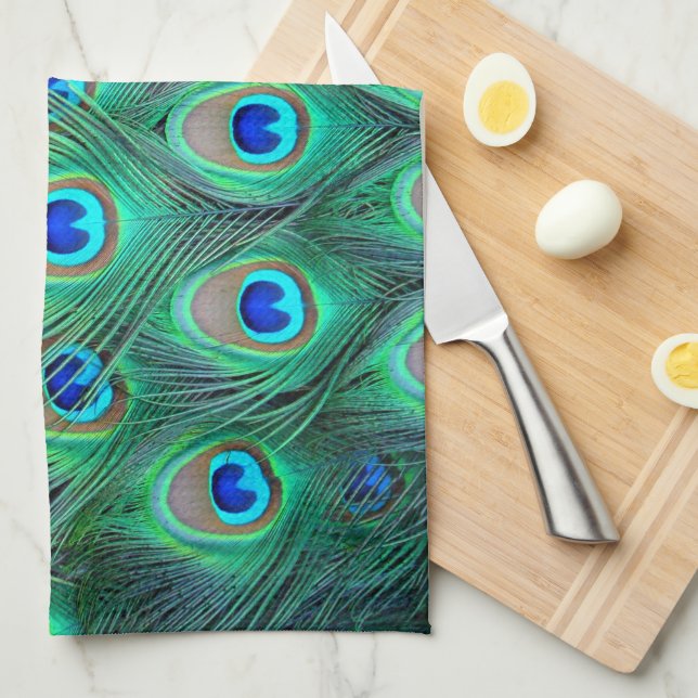 Paño De Cocina Peacock Feathers (Doblado Cuarto)