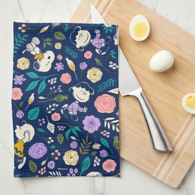 Paño De Cocina Peanuts In Bloom Pattern (Doblado Cuarto)