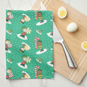 Paño De Cocina Peanuts Peppermint Dreams Snowflake Pattern