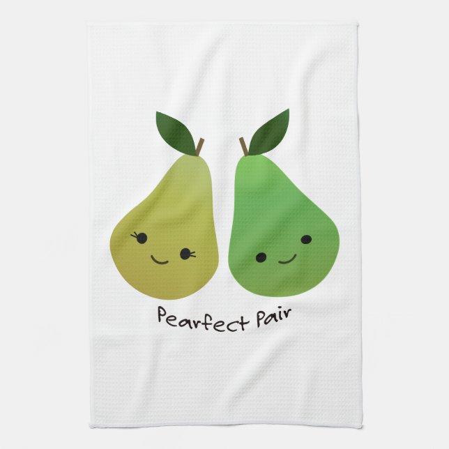 Paño De Cocina Pearfect Pear Kawaii Pears (Vertical)