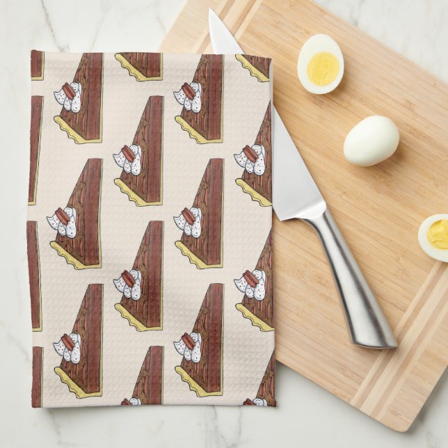 Paño De Cocina Pecan Pie Tart Southern Food Slice Dessert Foodie (Doblado Cuarto)