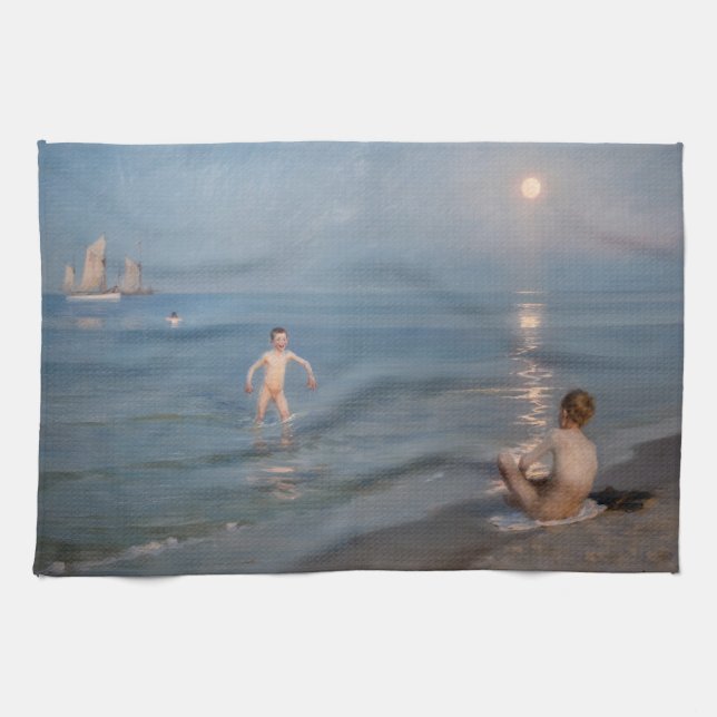 Paño De Cocina Peder Severin Kroyer - Niños bañándose en Skagen (Horizontal)