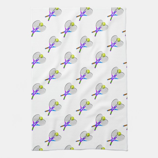Paño De Cocina Pelota de tenis y raquetas (Vertical)