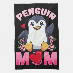 Paño De Cocina Penguin Mom Regalo Para La Madre Pingüina Propie