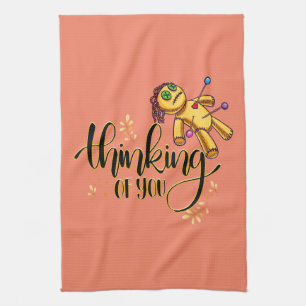 Paño De Cocina Pensando en tu divertida muñeca de Halloween Voodo