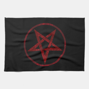 Paño De Cocina Pentagram del diablo Rojo