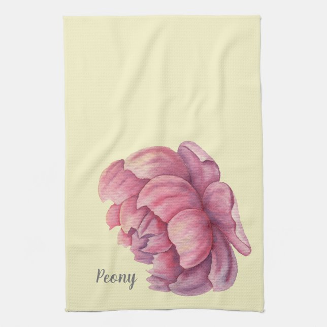 Paño De Cocina Peonía Rosa Gran Flor (Vertical)