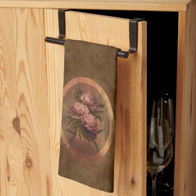 Paño De Cocina Peonías (Pliegue de tercios)