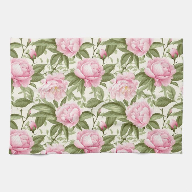 Paño De Cocina Peonies rosados (Horizontal)