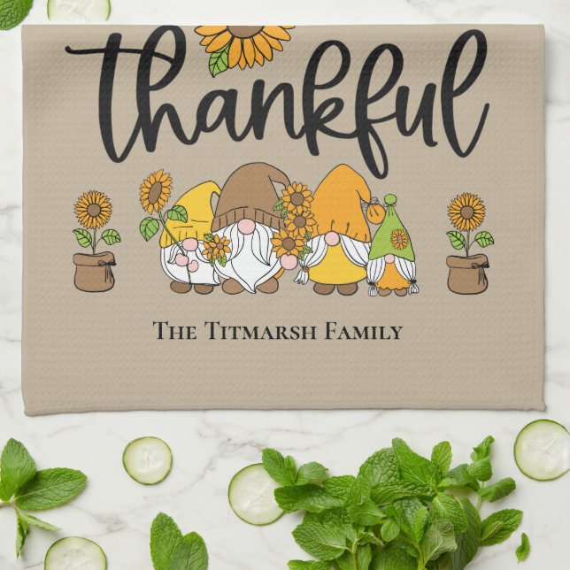 Paño De Cocina Pequeña familia de girasoles agradecidos (Doblado)