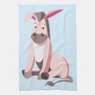 Paño De Cocina Pequeño burro rosado -