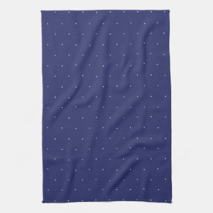Paño De Cocina Pequeño polka blanco azul marino blanco lindo no