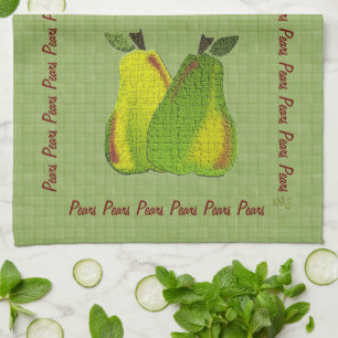 Paño De Cocina Peras texturadas (verde baldosa)