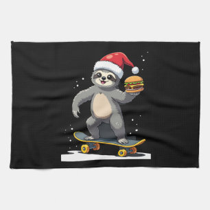 Paño De Cocina PEREZOSO DE NAVIDAD Funny Skateboard Perezoso de N