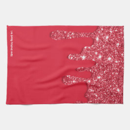 Paño De Cocina Perforación del Purpurina rojo