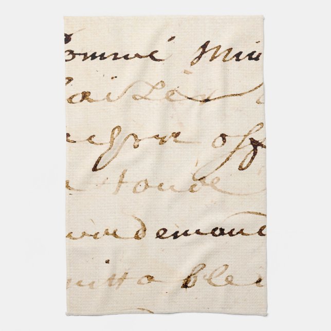 Paño De Cocina Pergamino francés de la escritura de la letra del (Vertical)
