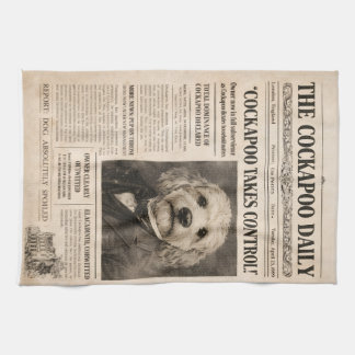 Paño De Cocina Periódico Antiguo de Cockapoo