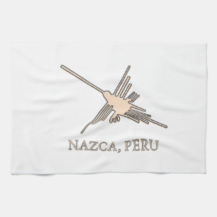 Paño De Cocina Periódico Geoglyph de Nazca Hummingbird