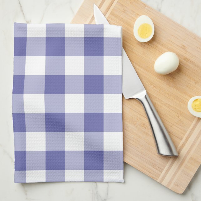 Paño De Cocina Periwinkle Blue Gingham Trendy Check Plasto (Doblado Cuarto)