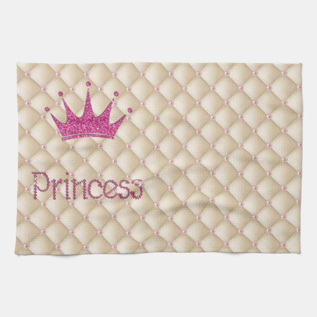 Paño De Cocina Perlas encantadoras chic, tiara, princesa, brillan (Horizontal)